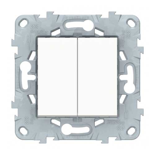 Переключатель SE Unica New Бел 2-клавишный, 2 х сх. 6, 10 AX, 250В в Домовой